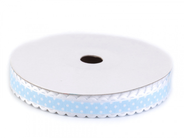 Rypsová stuha s puntíky šíře 15 mm