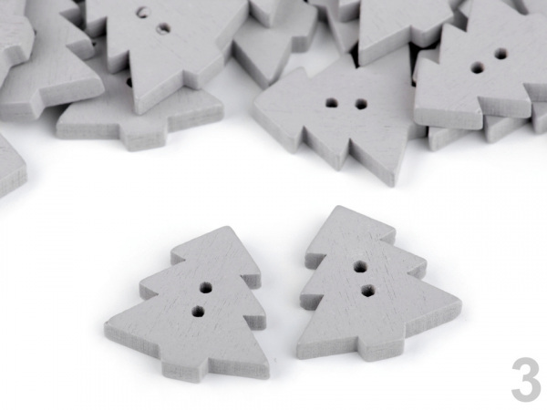 Dřevěný dekorační knoflík stromeček