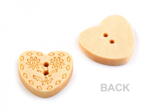 Dřevěný knoflík srdce velikost 24"