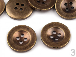 Knoflík imitace kovu velikost 24", 32", 34"