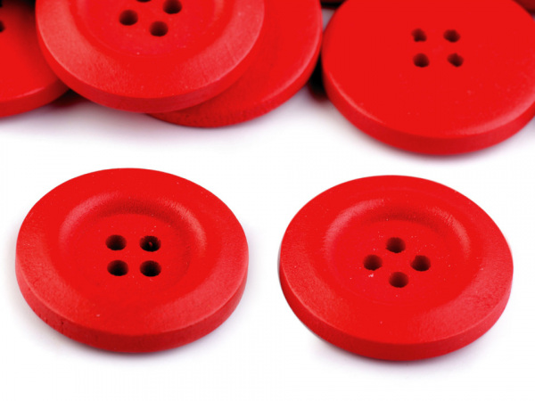 Dřevěný dekorační knoflík čtyřdírkový