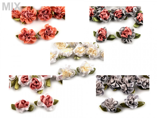 Saténový květ 22x35 mm