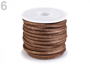 Řemínek imitace kůže metalický šíře 3 mm