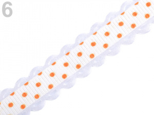 Rypsová stuha s puntíky šíře 15 mm