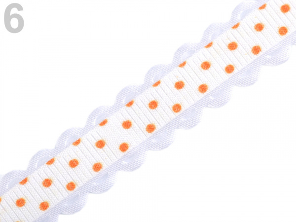 Rypsová stuha s puntíky šíře 15 mm