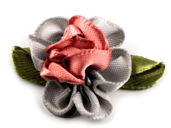 Saténový květ 22x35 mm