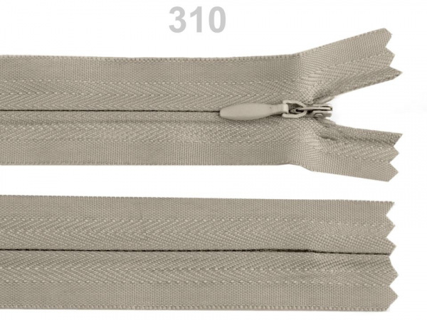Spirálový zip skrytý šíře 3 mm délka 18 cm