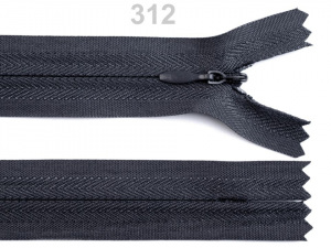 Spirálový zip skrytý šíře 3 mm délka 18 cm