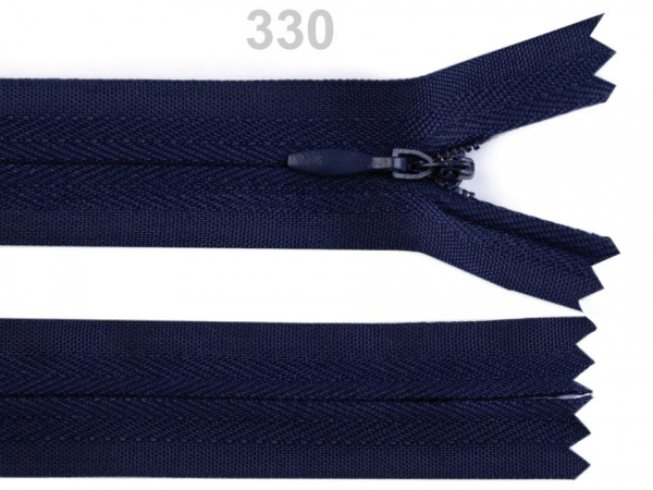 Spirálový zip skrytý šíře 3 mm délka 18 cm