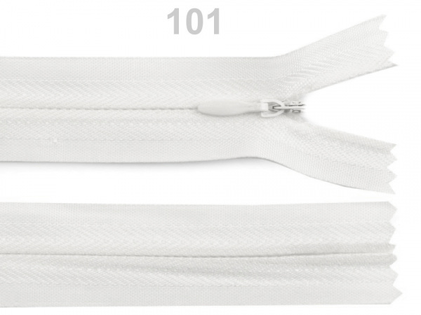 Spirálový zip skrytý šíře 3 mm délka 18 cm