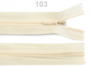 Spirálový zip skrytý šíře 3 mm délka 18 cm