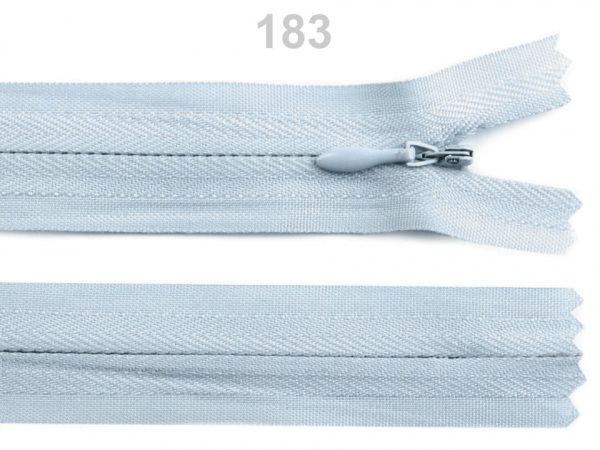 Spirálový zip skrytý šíře 3 mm délka 18 cm