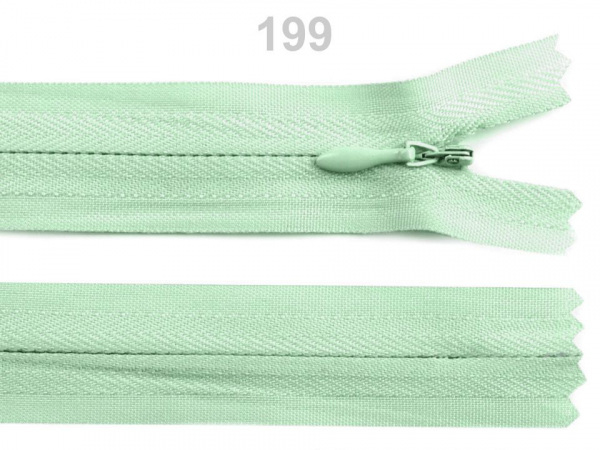 Spirálový zip skrytý šíře 3 mm délka 18 cm