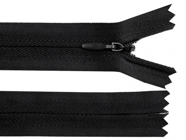 Spirálový zip skrytý šíře 3 mm délka 20 cm