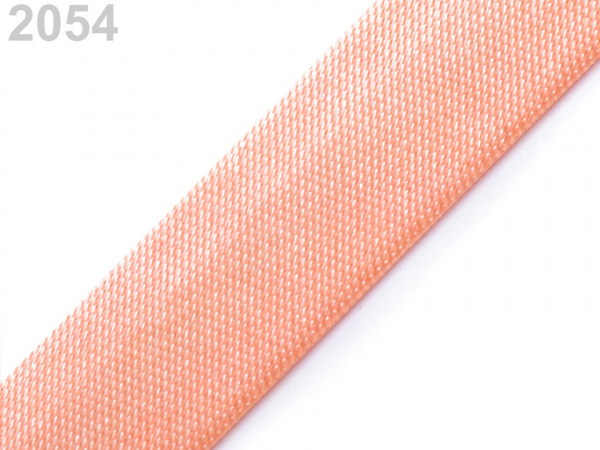 Šikmý proužek saténový šíře 15 mm zažehlený