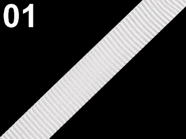 Popruh polypropylénový šíře 15mm bílý, černý