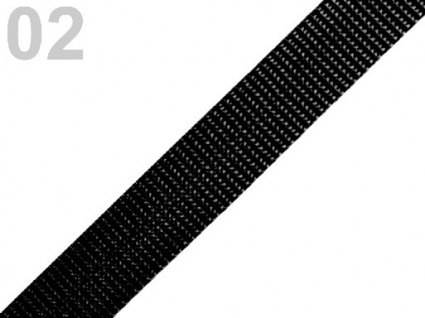 Popruh polypropylénový šíře 15mm bílý, černý