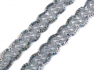 Flitrový prýmek šíře 20 mm hologram