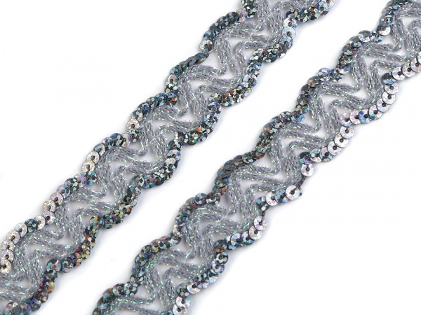 Flitrový prýmek šíře 20 mm hologram