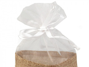 Dárkový pytlík kombinovaný 13x18 cm imitace juty