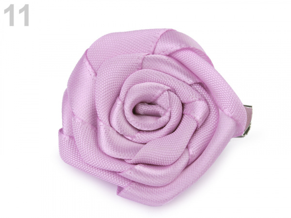 Brož / ozdoba saténová růže Ø5 - 5,5 cm