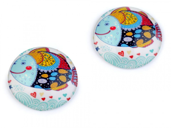 Kabošon ryba, ptáček, srdce Ø30 mm