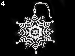 Vánoční krajková dekorace hvězda, vločka