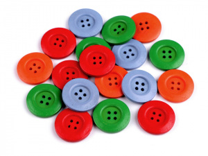 Dřevěný dekorační knoflík čtyřdírkový