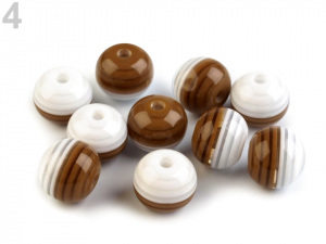 Plastové korálky s proužkem Ø10 mm