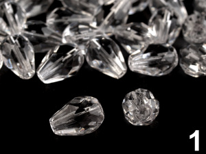 Skleněné korálky broušené kapky 7x10 mm