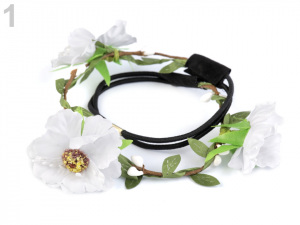 Pružná čelenka do vlasů s květy