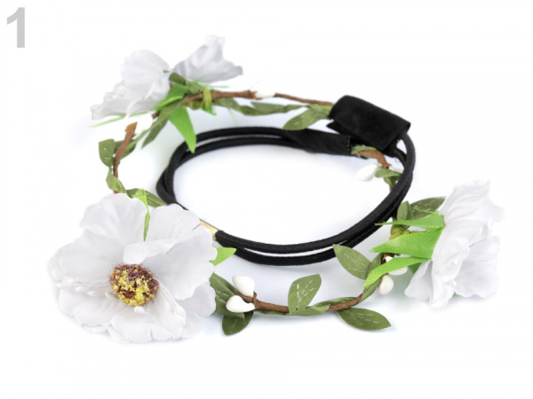 Pružná čelenka do vlasů s květy