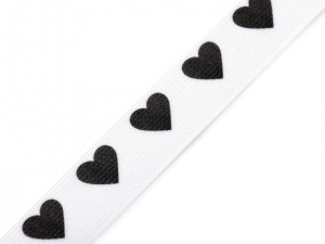 Pruženka s potiskem šíře 18 mm srdce
