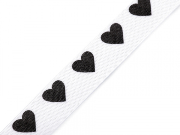 Pruženka s potiskem šíře 18 mm srdce