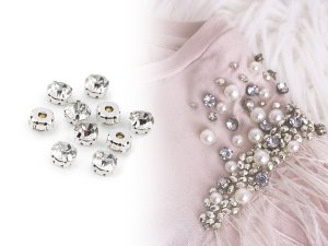 Našívací šatony / štras v pouzdře / kotlíku Ø10 mm