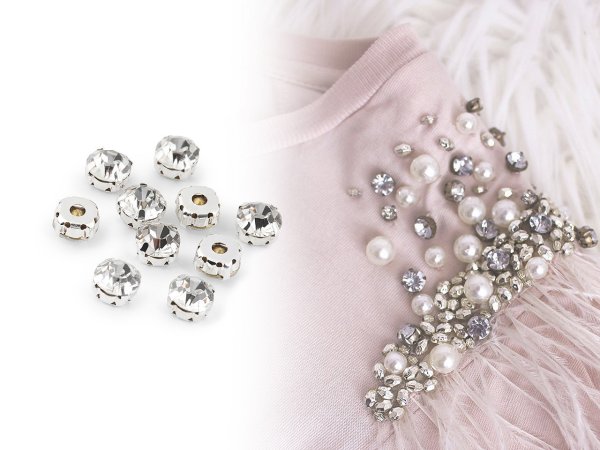 Našívací šatony / štras v pouzdře / kotlíku Ø10 mm