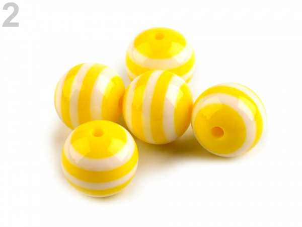 Plastové korálky s proužkem Ø16 mm