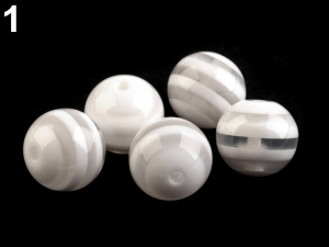 Plastové korálky s proužkem Ø16 mm