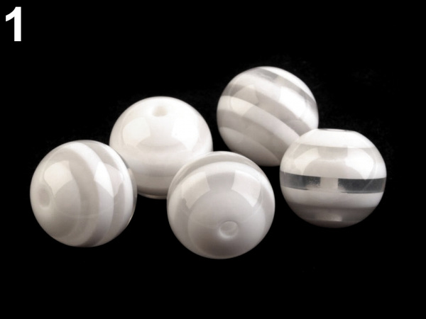 Plastové korálky s proužkem Ø16 mm