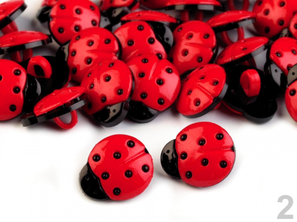 Knoflík dětský velikost 24" a 28" beruška