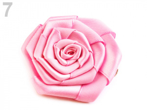 Brož / ozdoba saténová růže Ø5 - 5,5 cm