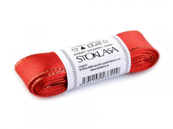 Atlasová stuha s lurexem svazky po 5 m šíře 20 mm svatební