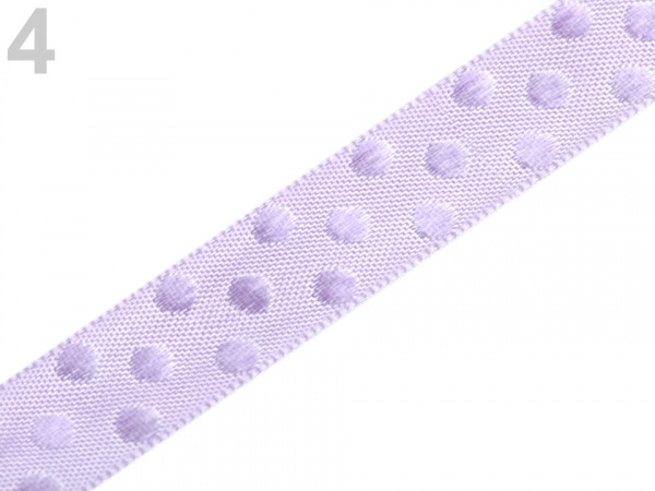 Saténová stuha s puntíky šíře 12 mm