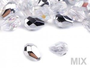 Skleněné korálky broušené kapky 7x10 mm