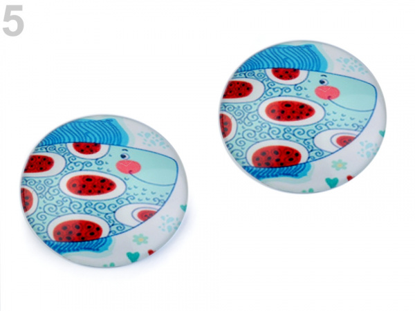 Kabošon ryba, ptáček, srdce Ø30 mm