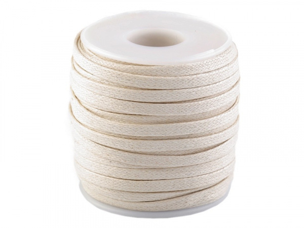 Šňůra / dutinka bavlněná plochá šíře 4 mm voskovaná