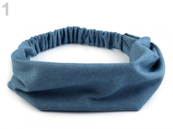 Látková čelenka do vlasů riflová