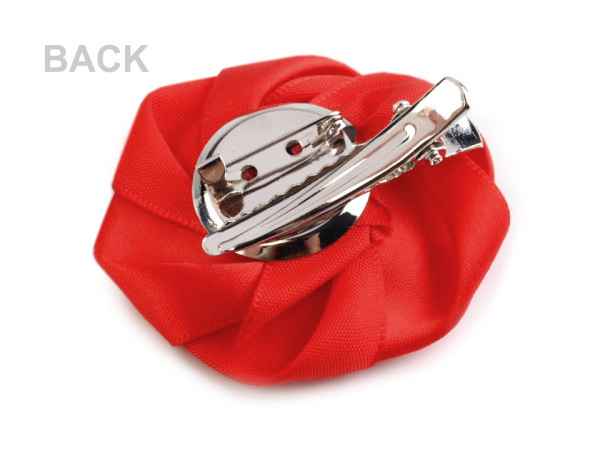 Brož / ozdoba saténová růže Ø5 - 5,5 cm