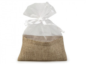 Dárkový pytlík kombinovaný 13x18 cm imitace juty