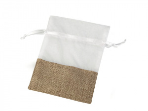 Dárkový pytlík kombinovaný 13x18 cm imitace juty